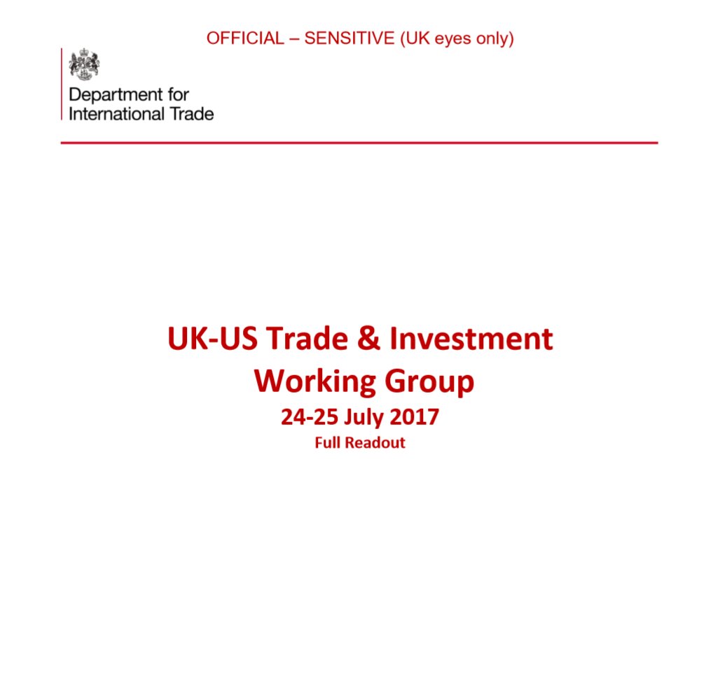 The leaked documents obtained by <a href="/UKLabour/">The Labour Party</a> about UK-US trade talks are a fascinating insight into these exploratory talks. But do they contain any smoking guns about plans to privatise the NHS or put it "on the table"? Not as far as I can detect at a first skim...