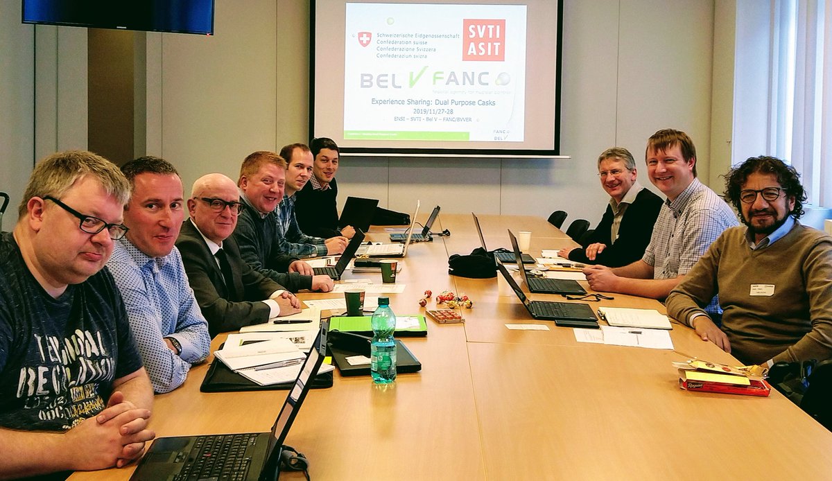 FANC_AFCN's tweet photo. 🇨🇭🇧🇪 | Fruitful exchange of views and good practices in Brussels between @FANC_AFCN /Bel V and their colleagues from the Swiss regulator @ENSI_CH about continuous improvements in #safety &amp; #security in the area of transport &amp; storage of nuclear material #togethertoprotect https://t.co/DVi02V6z6G