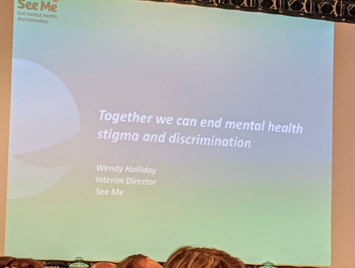 Wendy reminds us ' stigma is a mark of disgrace that sets a person apart from others' Must work to enable people to speak out safely. #scotmentalhealth2019