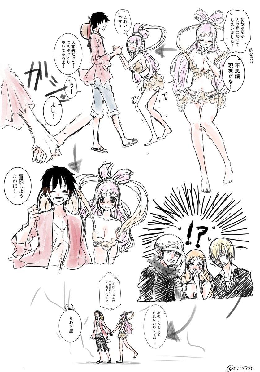 二ノ宮 しらほし姫とルフィの絵と漫画 ルしら注意