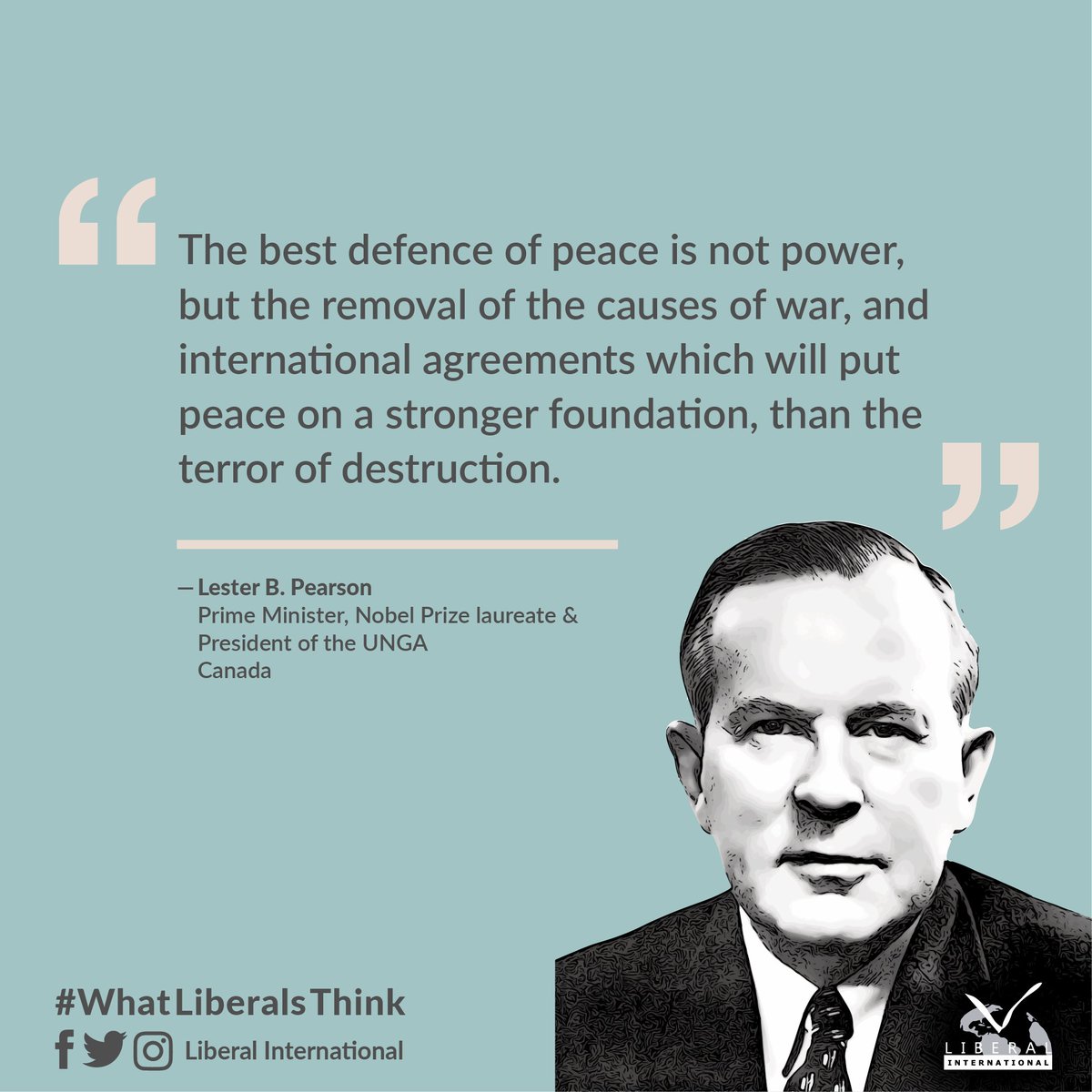 Lester B. Pearson - #Canadian scholar, statesman, soldier and diplomat, who  won the #NobelPeacePrize He was the 14th Prime Minister of #Canada from  1963 to 1968, as the head of two back-to-back #