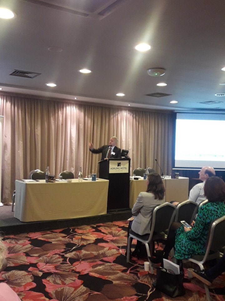 Dr.Philip Crowley Director National Quality Improvement Division speaking on holding quality in our jobs and  our environment at the unscheduled care HSCP conference  <a href="/WeHSCPs/">National HSCP Office, HSE</a> #HSCPUSC19