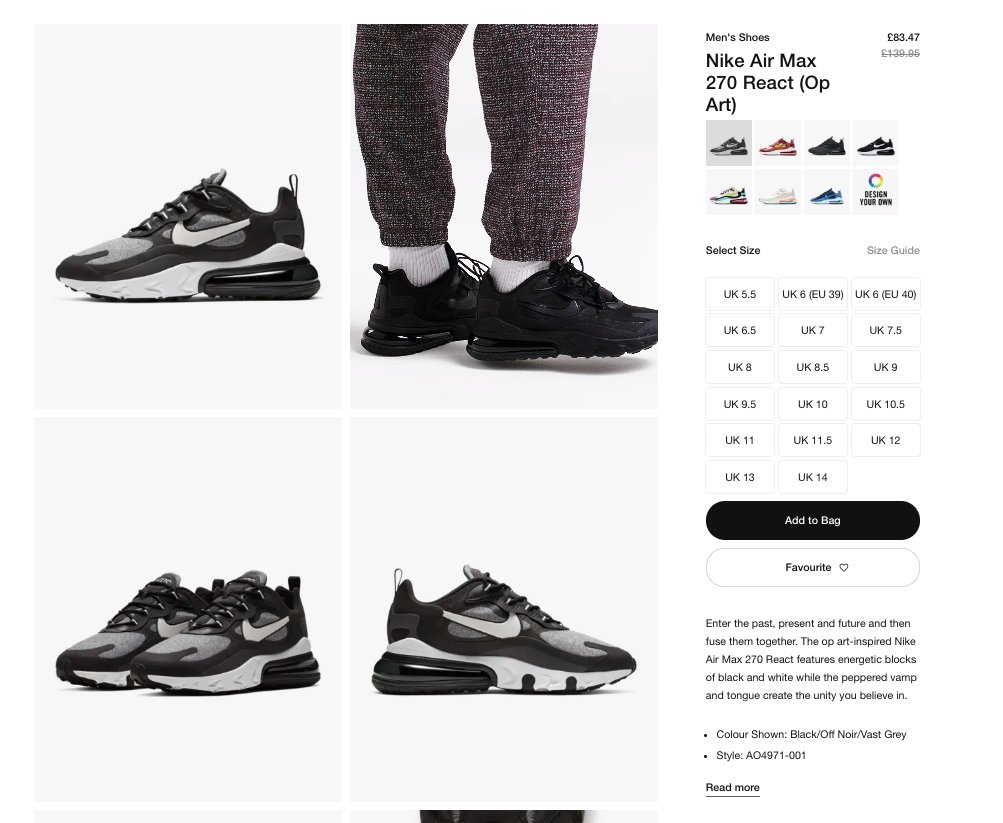 The Sole Restocks on Twitter: "Nike Air Max 270 React OVER 50% OFF at Nike  UK! Black / Grey > https://t.co/iALYDmTdpu Black / White >  https://t.co/MJuZ7Xev0X Violet / Dynamic Yellow > https://t.co/C3QQvX8GCs *