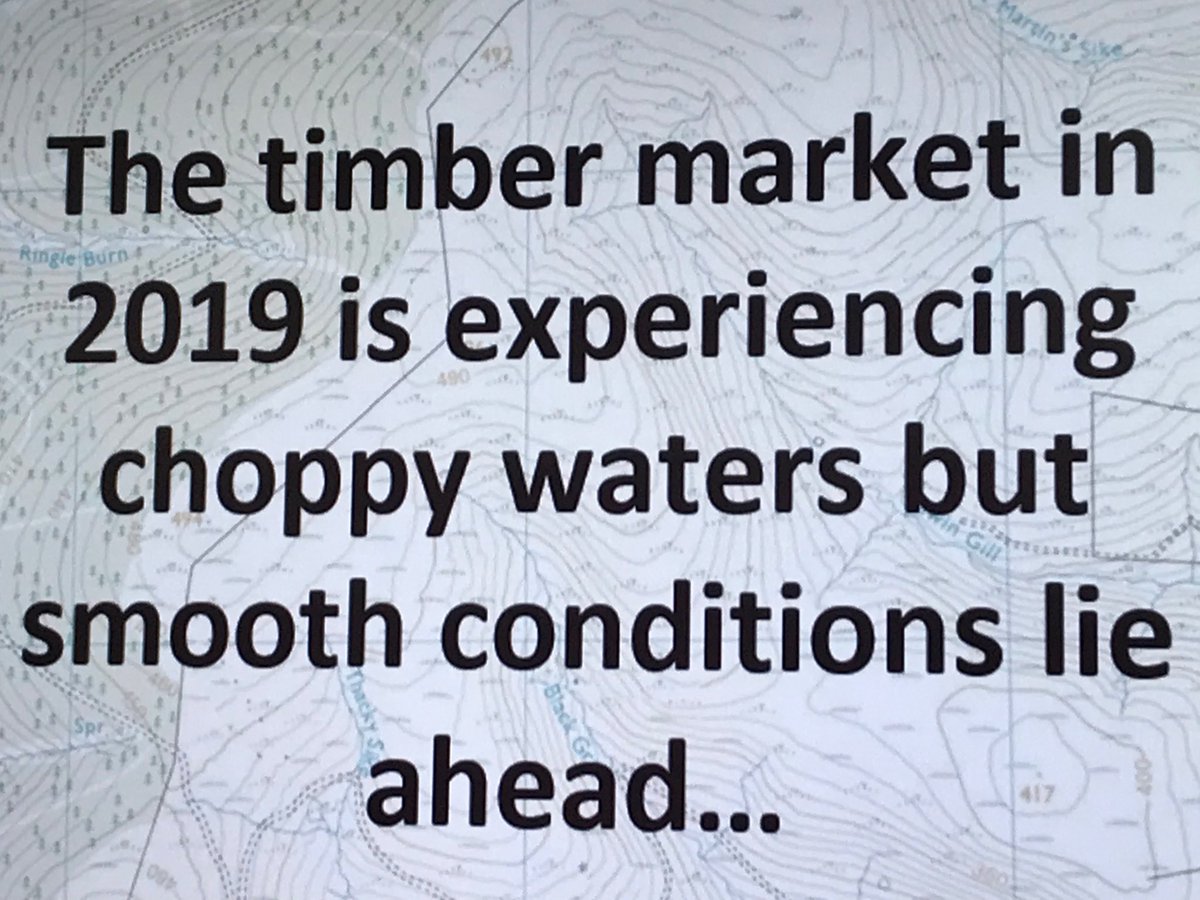 JohnCleggWoods's tweet photo. Outlook on the timber market from @StuGood3 at @forestsandwood at the launch of #FMR19. There is optimism about the future. @TilhillForestry @StruttsRural #ForestMarketReport #forestry #forestrymarket #timberprices https://t.co/3IRcljlpqn