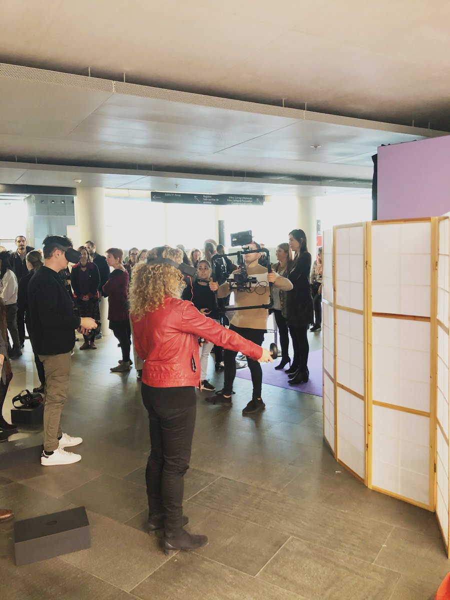 We had a big day of demos with the Justice Department of Catalunya presenting our app for the rehabilitation of domestic violence offenders.  #genderviolence #vbwrks #virtualreality #change #technology #bodyswapping #embodiment <a href="/gencat/">Generalitat de Catalunya</a>