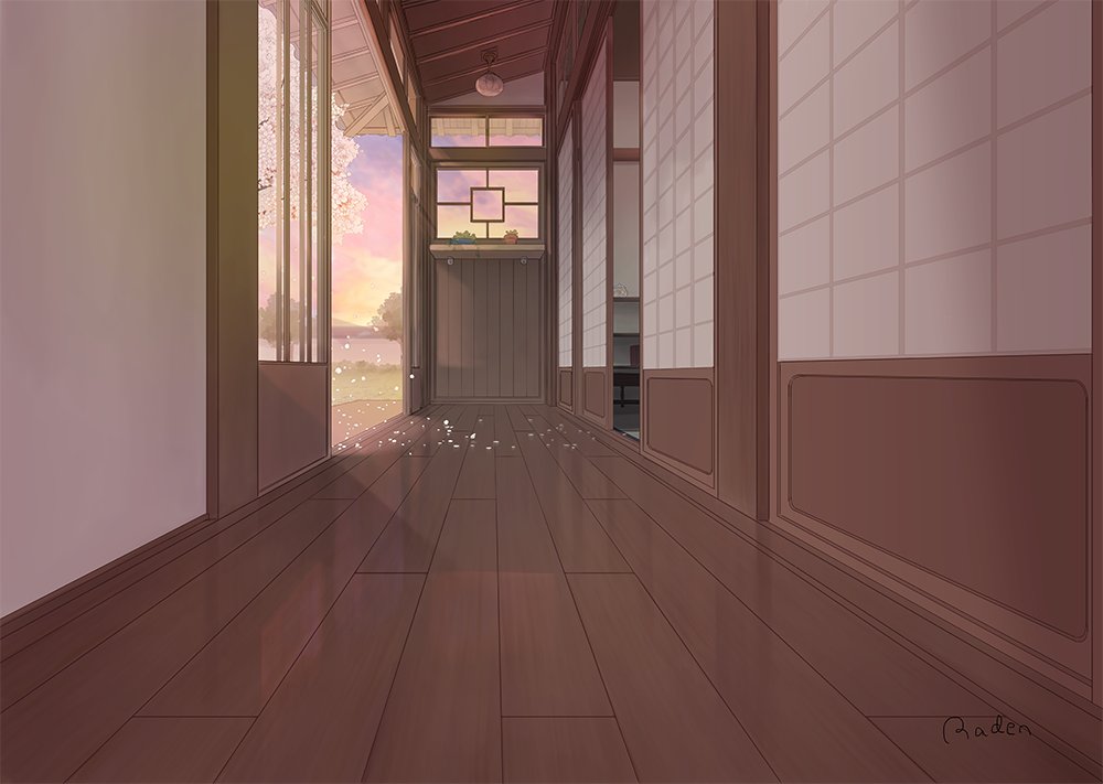 「うぐ部屋前の廊下 」|radenのイラスト
