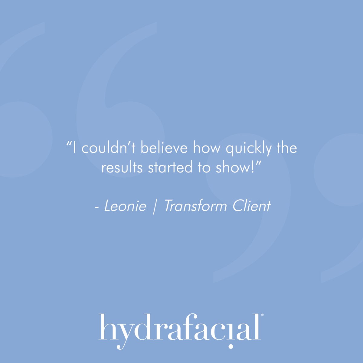 Visible results from the moment you look in the mirror. Nothing compares to #HydraFacial 💦 The original. The patented. The only. #HydraFacialNation