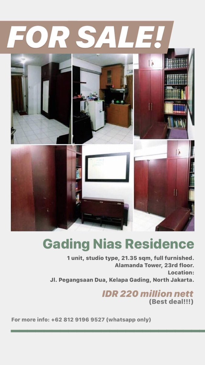 ayyasarisha's tweet photo. Hello!
Yang lagi cari2 apartemen, sila di-check hehe 🙏🏻 https://t.co/wjYiLCN903