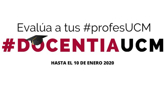 casaestudiante's tweet photo. 📢 Abierto el plazo para rellenar las encuestas de #docentiaUCM , hasta el 10 de enero
📣#EstudiantesUCM vuestra opinión es importante,
ayúdanos a mejorar nuestra #Universidad ¡evalúa a tus #profesUCM !🎓
⌛️ ¡No tardarás en rellenarlas!
📲 Accede en https://t.co/TT6ZXK08Gr https://t.co/0eo2jjLldE