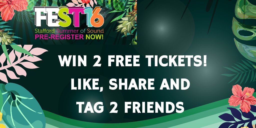 fe_ST16's tweet photo. WIN TWO FREE TICKETS TO feST16 Stafford Summer of Sound Music Festival! To be entered into our prize draw, please follow us @fe_ST16 , share this post and tag 2 friends.

Winners will be announced 16th December 2019!

Get sharing folks! https://t.co/PhCNuQddYW