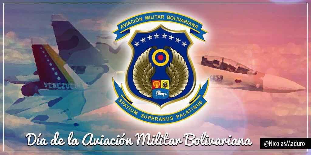 Felicito en su día a los hombres y mujeres de la <a href="/AviacionFANB/">AVIACIÓN MILITAR</a>. Celosos guardianes de nuestro cielo que ante cada agresión y ataque imperial han respondido con más fuerza y moral. ¡Caballeros del Aire! Sigamos firmes en defensa del espíritu rebelde de la Rebelión Popular de 1992.