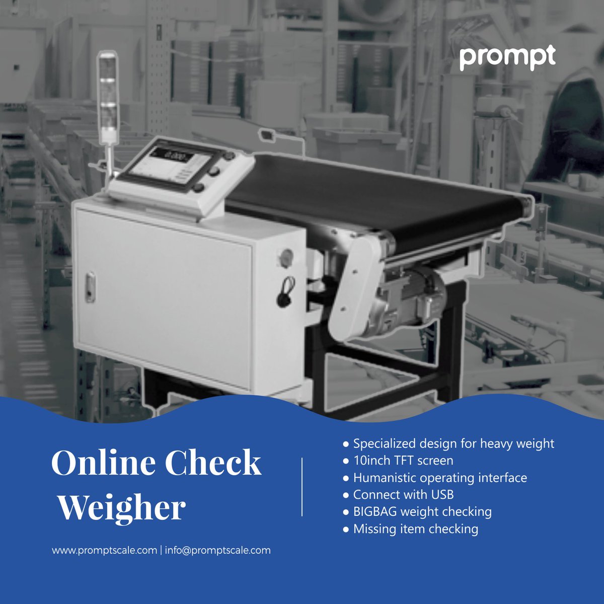 Online Check Weigher: Get accurate and reliable results every time. Get a quote now! bit.ly/PromptScale #WeighingScale #Checkweigher #PromptScale