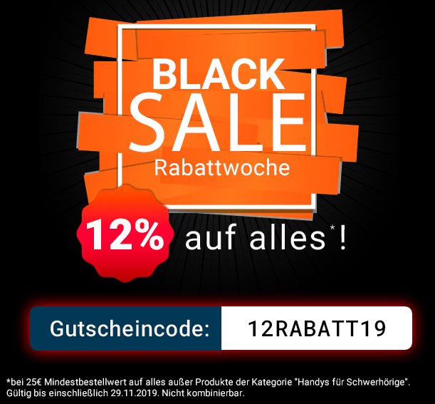 Heute starten wir in die Black Sale Woche und es gibt 12% #Rabatt auf alles*! 
Aber nur bis einschließlich Freitag - schnell zugreifen! Egal ob auf #Hörgerätebatterien, Hörverstärker, Fernsehkopfhörer, Wecker oder Telefone. Schau doch mal in unseren Shop: h.hoerhelfer.de/home2