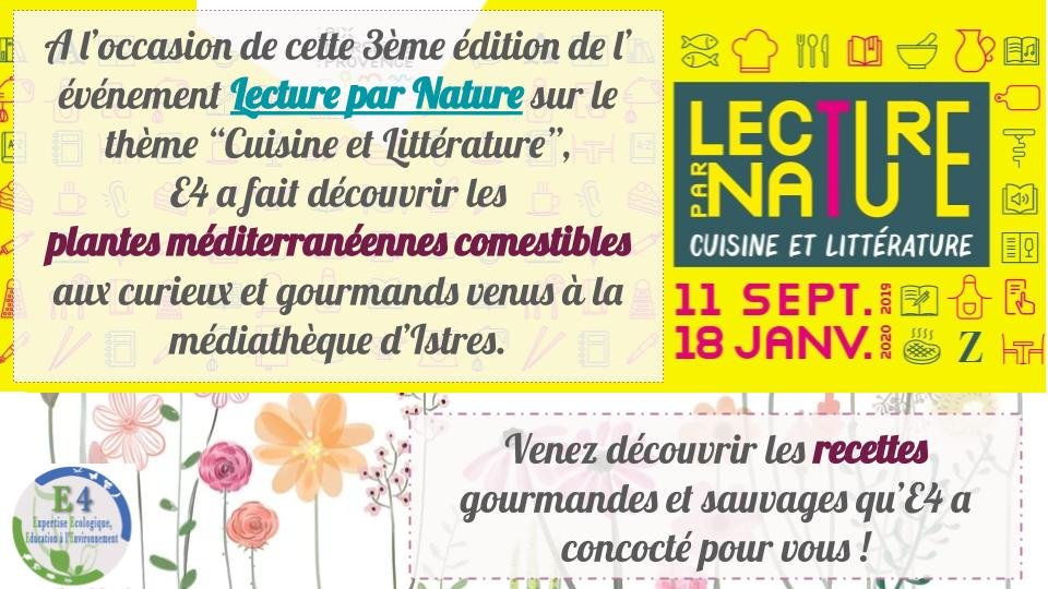 e4asso's tweet image. A l'occasion du festival "Lecture par Nature", nous sommes intervenus à la médiathèque @villeistres et avons proposé quelques recettes. Retrouvez-les sur notre site internet !
#botanique