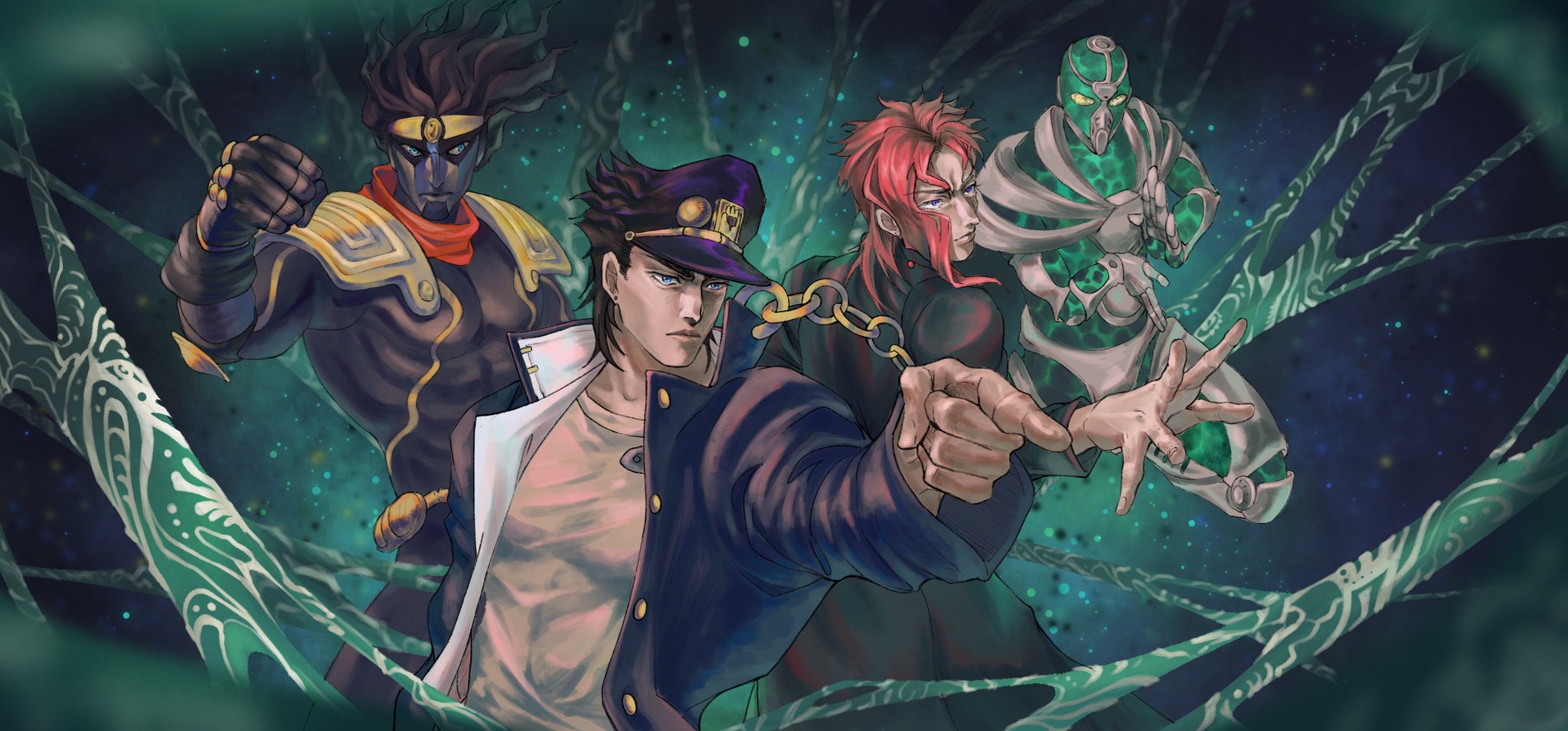 山坡羊红烧排骨on Twitter Jojosbizzareadventure ジョジョの奇妙な冒険 空条承太郎 花京院典明 Jotaro Kakyoin T Co Zxm30xbqyh Twitter
