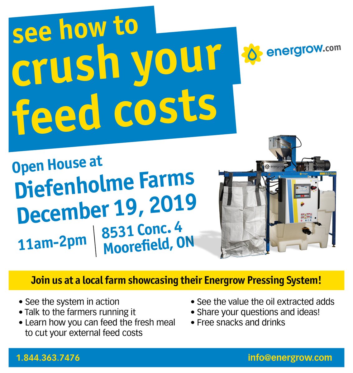 energrow's tweet image. The best way to see what an Energrow System can do for your farm is to talk to someone using it! #ontag #dairyrobot #crushfeedcosts