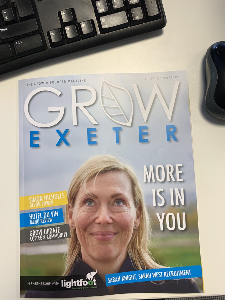 sarknight's tweet photo. Look what has just landed on my desk! What an honour to chat with @JAlexanderFrye and be featured on the front page of @GrowExeter - I feel quite emotional! Talking recruitment, sport and how you always have more in you... #Exeter #recruitment #growth https://t.co/MQjMDC11fg