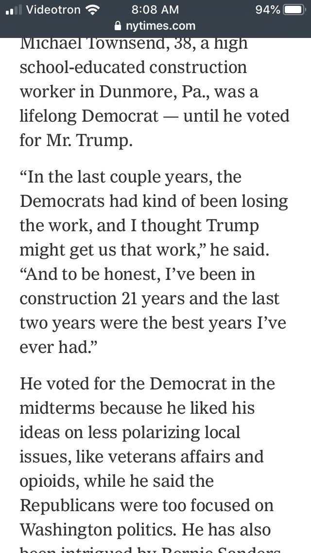 It may just be accidental that things ended up this way under Trump. But to the extent that the actual experience this voter describes is actually shared because it is actually real — that will determine the outcome