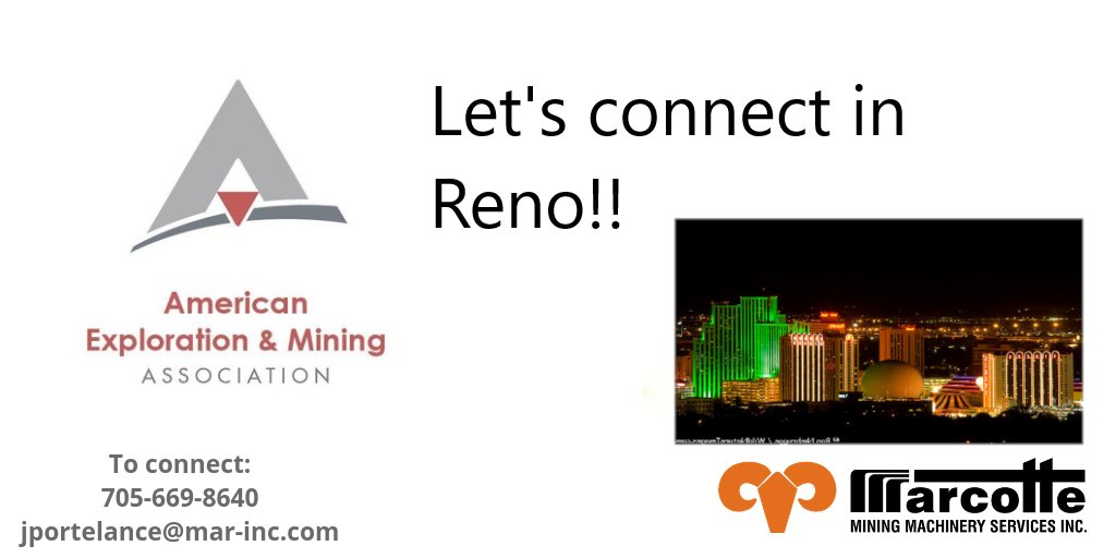 Looking forward to a great couple of days <a href="/MiningAmerica/">American Exploration & Mining Association</a> Annual Meeting.  #AEMA19 #miningrocks <a href="/MarcotteMining/">Marcotte Mining</a>