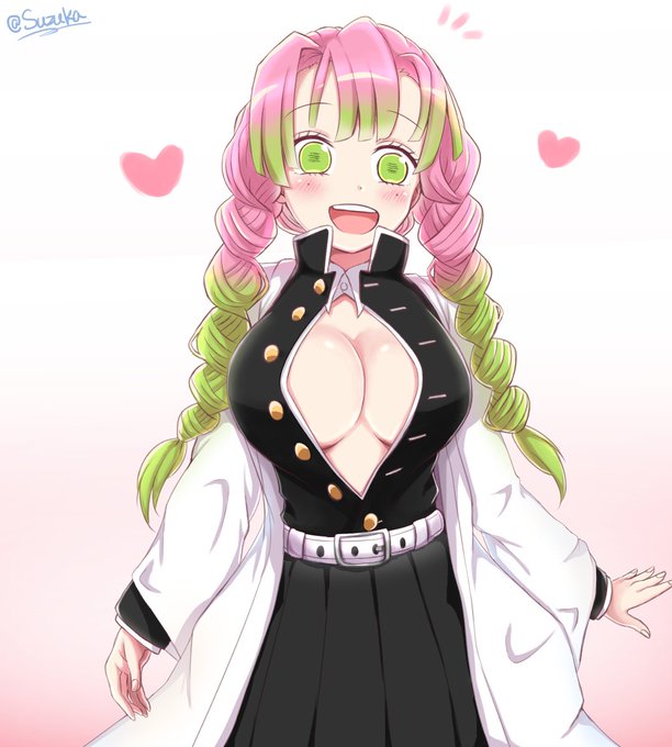 Suzuka/スズか@絵仕事募集中さんがTwitterに投稿した甘露寺蜜璃(鬼滅の刃)のイラスト。