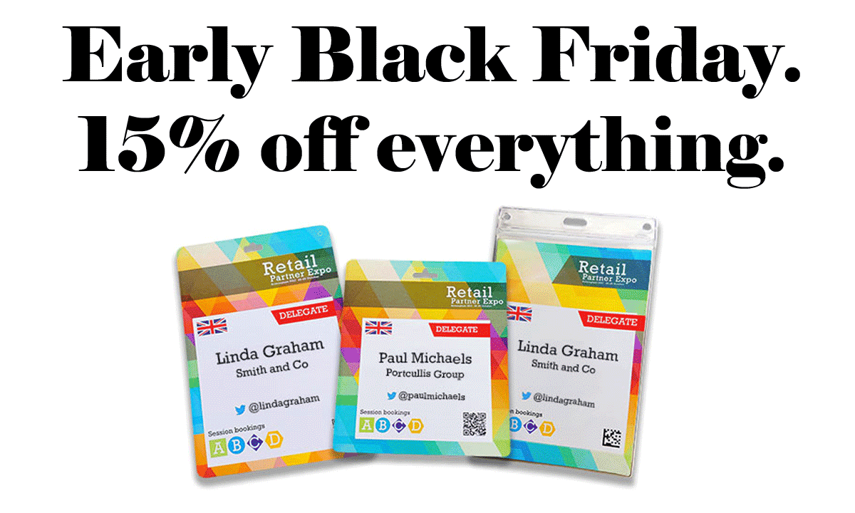 confbadges's tweet photo. #BlackFriday special for #eventprofs. Take 15% off EVERYTHING + free next day shipping @ https://t.co/JBFZwfYHPP. That includes badge printing, accessories &amp; onsite tech, for orders delivered up until Xmas. Just mention Twitter Black Friday when confirming an order. T&amp;C's apply. https://t.co/1Q4KMgFItv