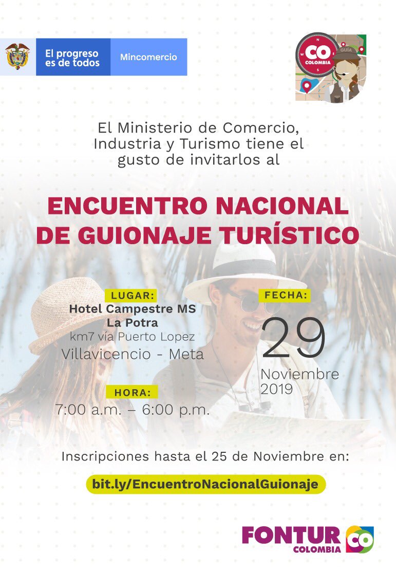 turismo_meta's tweet photo. Este 29 de noviembre "Encuentro Nacional de Guionaje Turístico" en el departamento del Meta, para mayor información e inscripciones visita: https://t.co/FuVDidCioO https://t.co/n6YmOZBbUV