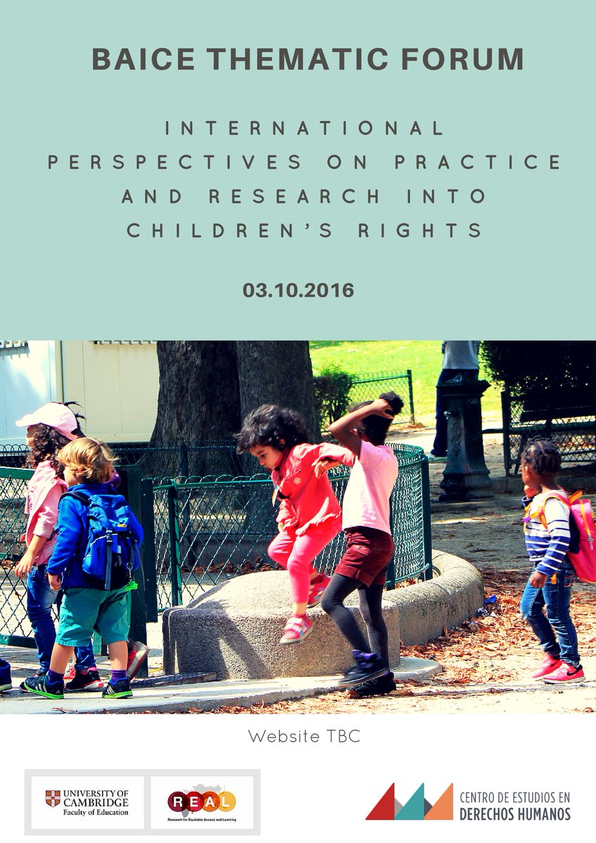 Over 3 years ago,  @soniailie and I got funding from  @baicenews to organise a thematic forum on  #ChildRights at  @CamEdFac. We wanted to bring different voices and edgy approaches to thinking about children's rights theories and practice, so... (2)