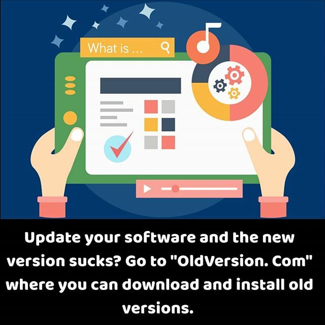 Update your software and the new version sucks? Go to 'OldVersion. Com' where you can download and install old versions.
.....
....
#tech #technologyhacks #techie #technology #techsavvy #techdeck #instatech #techpost #hacks #everydayplayhacks #lifehacks … ift.tt/2KXl9t9