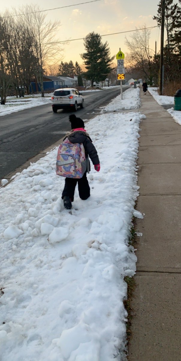 When you’re 5 and you just like the crunching sound of the snow on the walk to Kindergarten #misselliemorgan