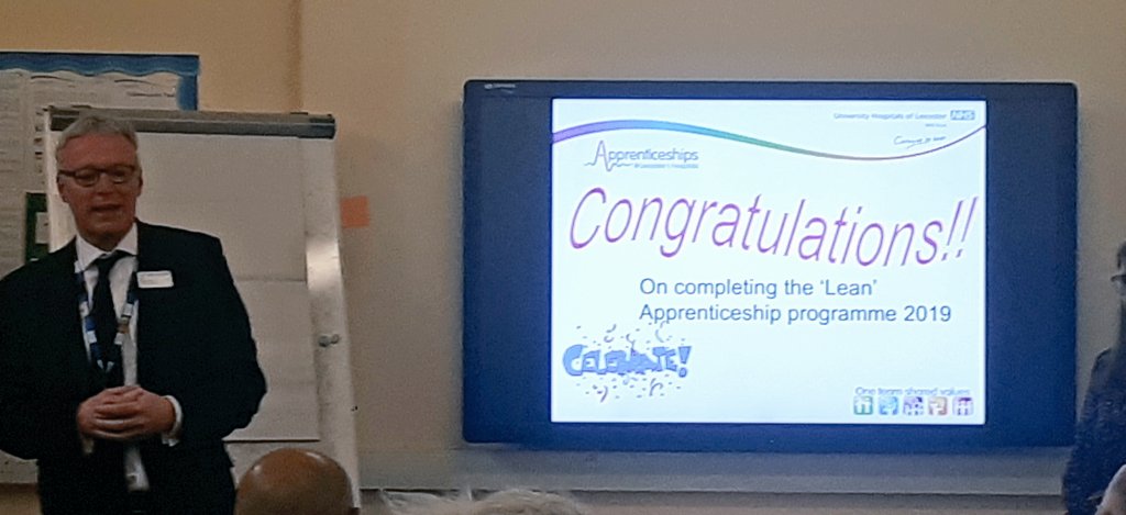 LearningJulie's tweet photo. @Leic_hospital certificate presentation for our #Completers #Lean #Apprentices by @UHLCEO #Learning #NHS #Congratulations @binauhl @CompleteLeanSol #ShareYourStory #BecomingTheBest @at_nuh https://t.co/IgY22OZ3k7