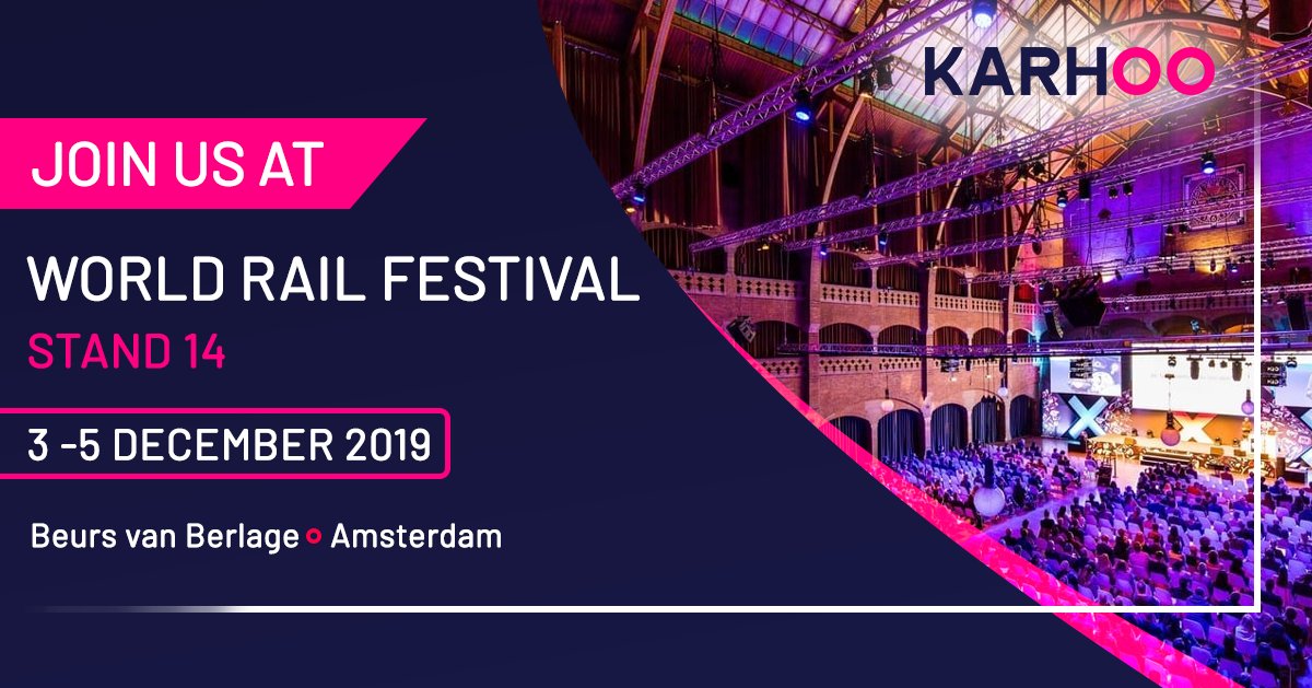 We are excited to be participating at the World Rail Festival! Don't miss Caroline Simmerman, our VP Business Development for Travel, presenting "Extending the traveller journey to first and last miles". #Karhoo #WorldRailFestival