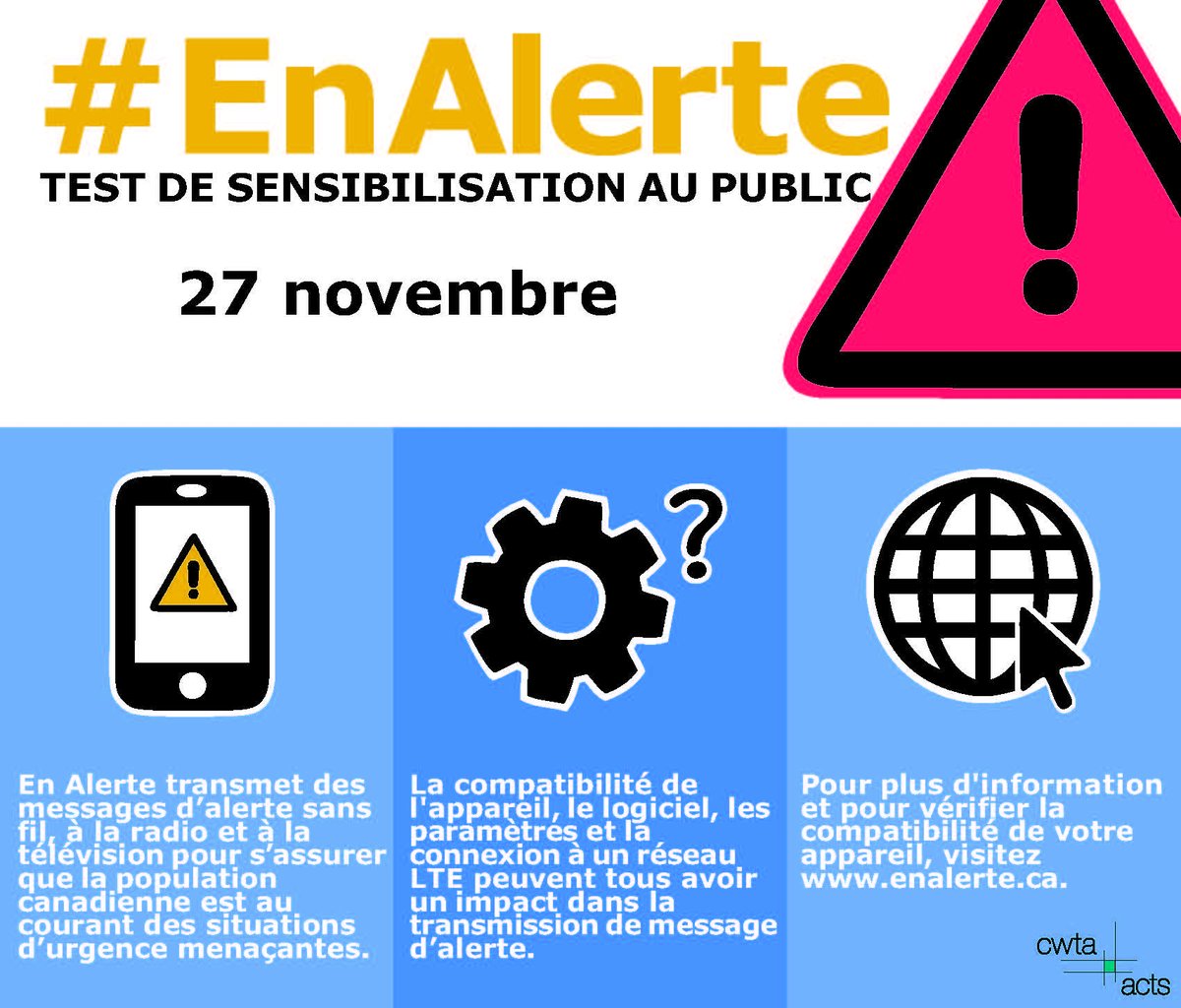 ECCC_GovNL's tweet photo. 📢Happening today! National test of the Alert Ready system: https://t.co/iag6rMQW4W #GovNL 📱🚨 https://t.co/EJx5PhbXia