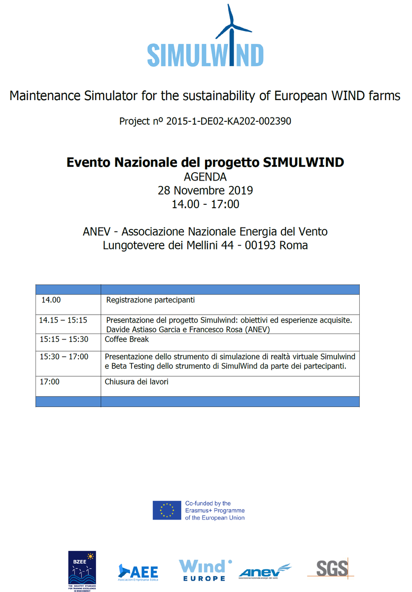 AnevEolico's tweet photo. Vuoi entrare dentro una turbina eolica? Vieni domani in #ANEV per provare la realtà virtuale del simulatore per #training O&M #eolico, sviluppato da ANEV con il progetto #SimulWind https://t.co/JZnTTjYG0t