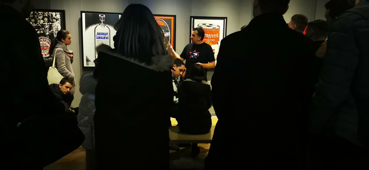 Lecture on art production during the siege of Sarajevo by Bojan Hadzihalilović member of #DESIGNTRIOSARAJEVO for students of Academy of Music Art Sarajevo.