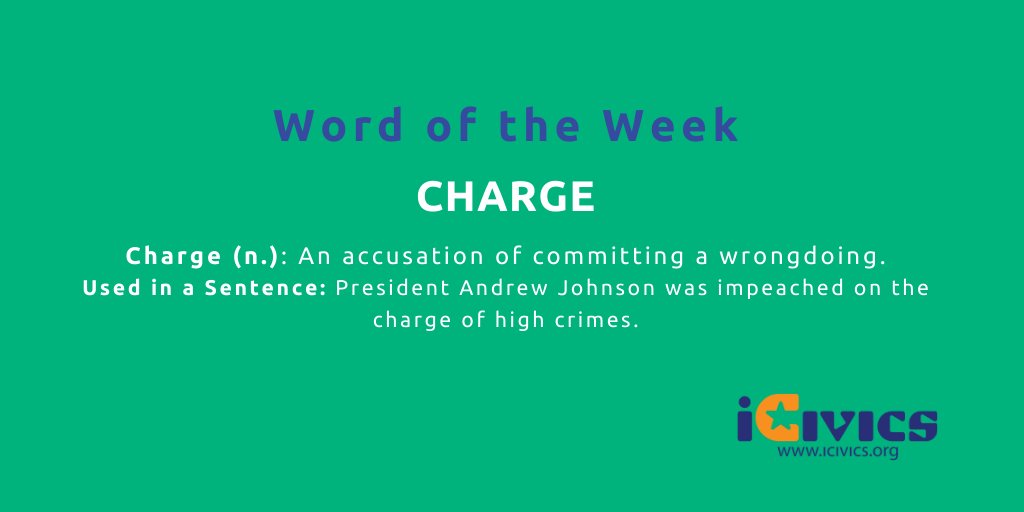 icivics's tweet image. To impeach is to formally charge a federal official. Teach about the role that &quot;charges&quot; play in the impeachment process with our printable infographic: bit.ly/2OFvg71 

#TeachingImpeaching #sschat #EdChat
