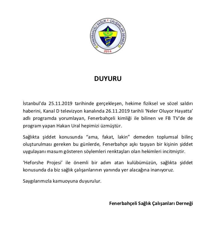 "Ama, fakat, lakin" demeden  #sağlıktaşiddetehayır deyin <a href="/Fenerbahce/">Fenerbahçe SK</a> <a href="/KanalD/">Kanal D</a> <a href="/fbtv/">FBTV</a> #neleroluyorhayatta