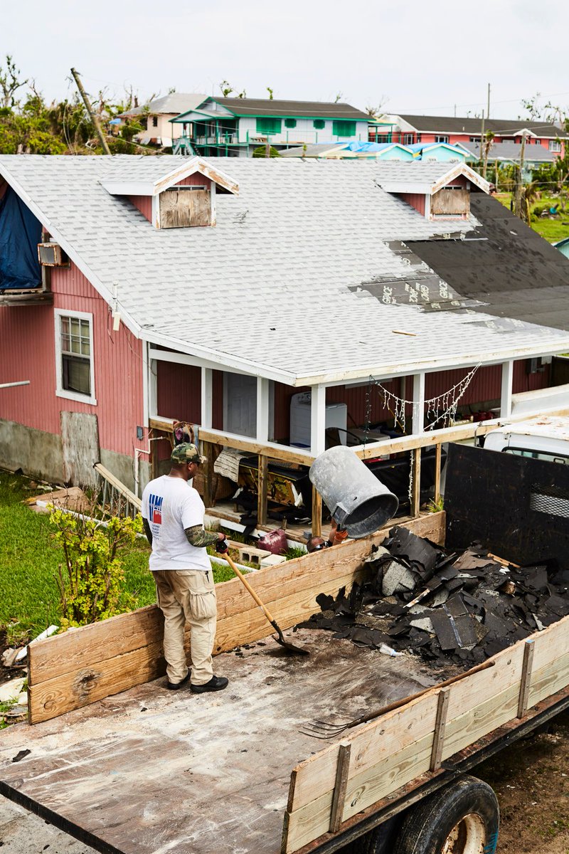 heart911team's tweet image. #GreenTurtleCay - HEART 9/11 has skilled building trades members on the ground repairing roofs, existing structures, community centers and homes. #NYCDCC #Local79 #IBEW #FDNY #NERCC #GTCStrong #hurricanedorian