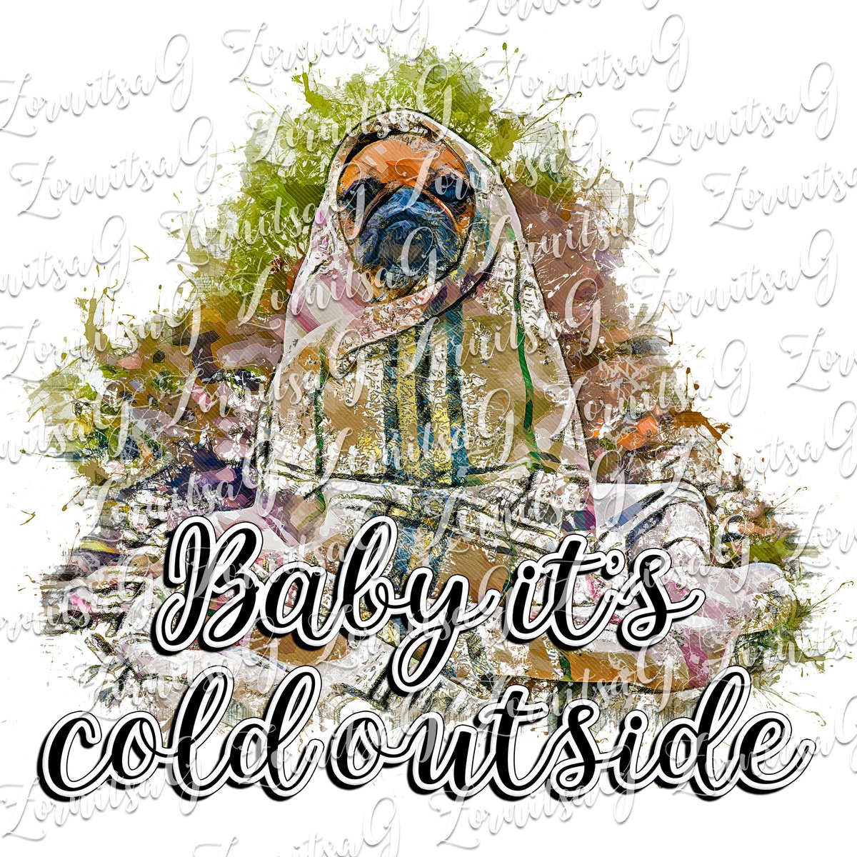 Baby it's cold outside png, cute pug, digital download, etsy.me/2DmOXLn #art #drawing #digitaldownload #sublimation #waterslide #sublimationdesign #png #pugsublimation #pugwithhat #sublimation #tshirt #etsy #tshirdesign #sublimationprinting #digitaldownload