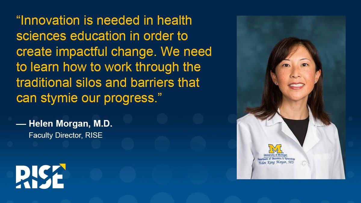UMichRISE's tweet image. Our #FacDir @helenjkmorgan shares her insight on why innovation is needed in Health Science Education.  #breakingdownbarriers #impactandinfluence
