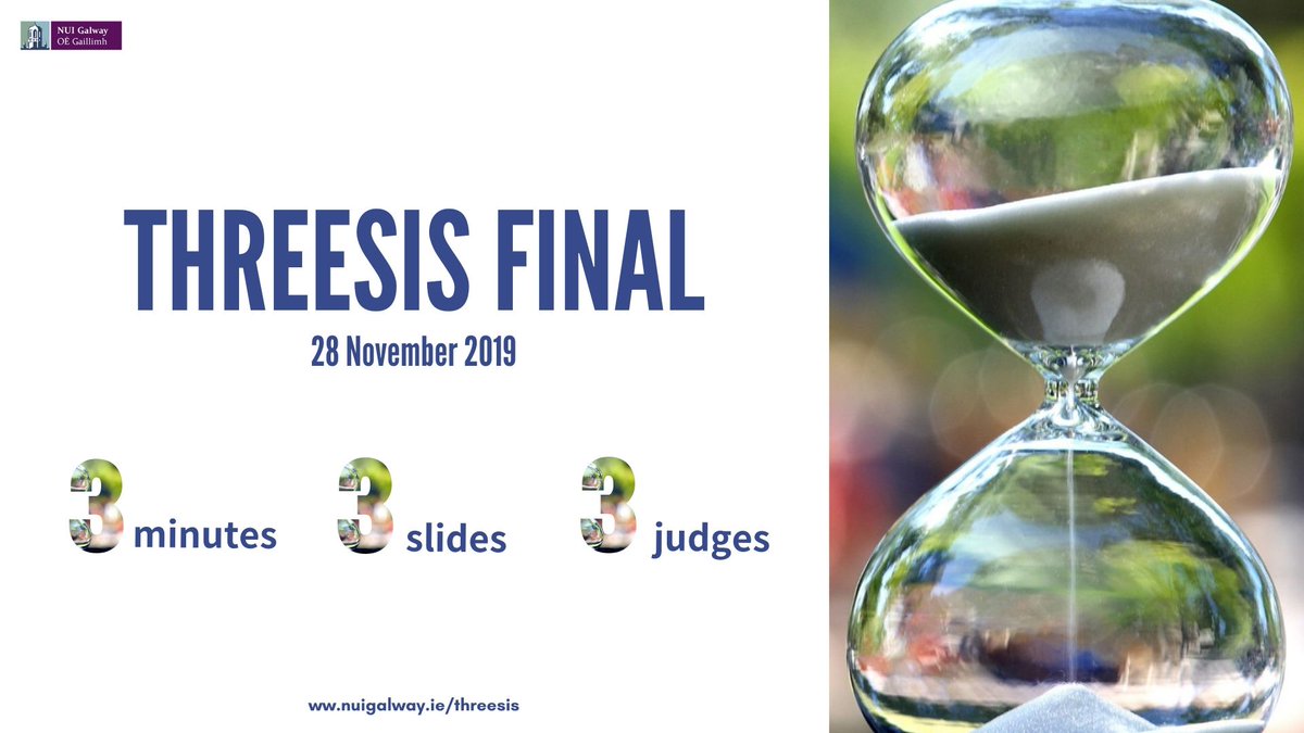 Galway_Research's tweet photo. Just over 24 hours to go until our #Threesis2019 Grand Finale in the O'Donoghue Theatre! There's still time to get tickets & more info here: https://t.co/kIV64zsuI9 @nuigalway @NUIGalwayPress @Whitaker_Inst @ILASresearch @RyanInstitute @insight_centre @CURAMdevices https://t.co/dggk5YoetF