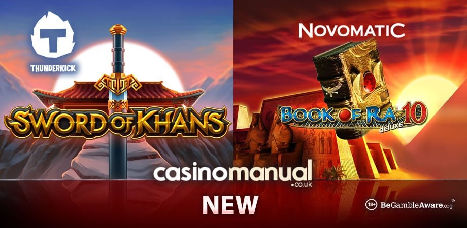 Play Novomatic’s Book of Ra Deluxe 10 &amp; Thunderkick’s Sword of Khans slots: casinomanual.co.uk/play-novomatic…