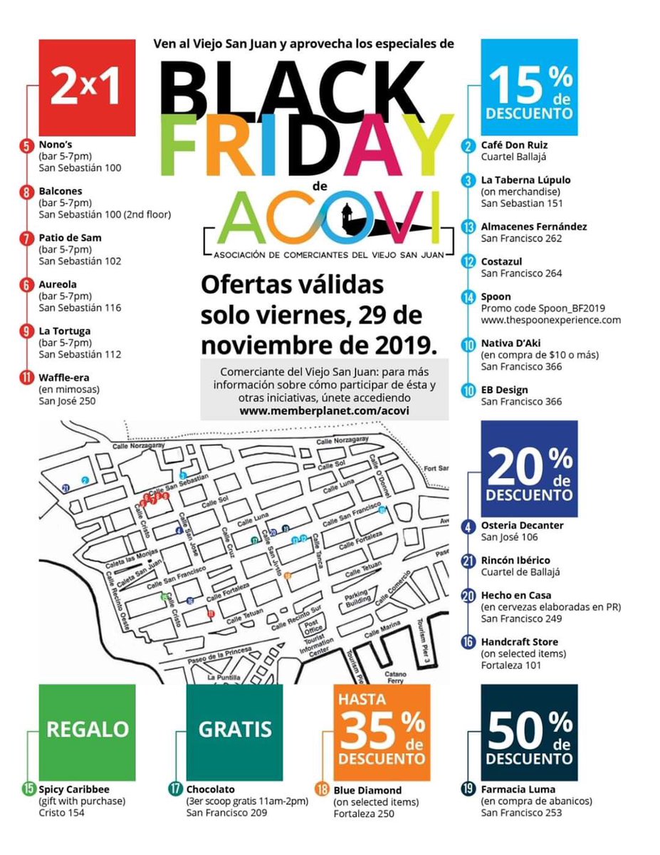 manuelnatal's tweet photo. Si tienes planes de salir de compras este “Black Friday”, considera pasar por el Viejo San Juan y apoyar a nuestras pequeñas y medianas empresas. 

Ha sido un año duro y cualquier empuje que podamos darle en este último mes, podría ayudar a mantenerlos en la batalla. https://t.co/mDvZtgdOLU