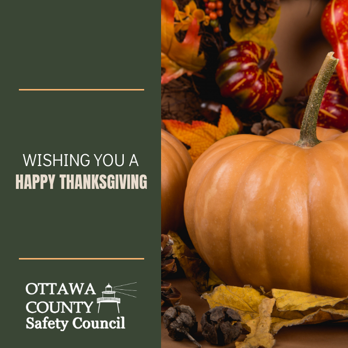 OCSafetyCouncil's tweet photo. Wishing everyone a safe and #HappyThanksgiving 🍂🥧 #thankful #givethanks @OhioBWC https://t.co/K2rpkuzCgM