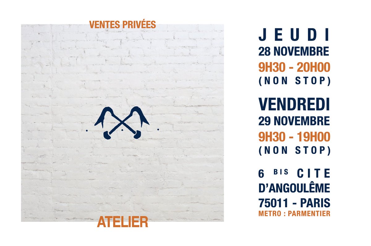 Ventes Privées ATELIER Bleu de Paname ! facebook.com/events/2532306…