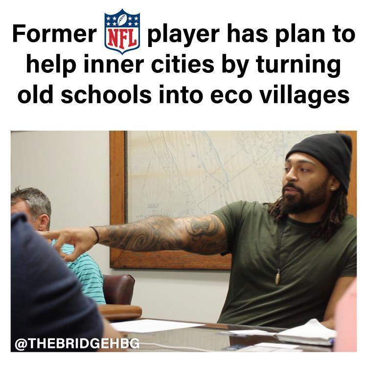 Former Seattle Seahawks and San Francisco 49ers player @garry_gilliam has a plan to help inner cities by turning old schools into eco villages. Gilliam is the founder of a redevelopment company, The Bridge (@thebridgehbg). thebridgehbg.com