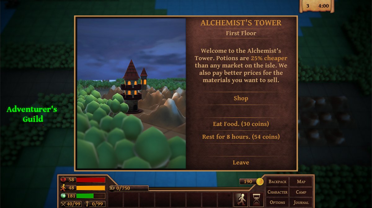 Alchemist's Tower added <a href="/TerraRandoma/">Terra Randoma / Those Far Stars</a>. Here you can buy a jar of frog eggs or sell your precious giant snail shell.

store.steampowered.com/app/1120400/Te…

#indiedevhour #roguelike #turnbased #rpg #procgen #indiegame #gamedev #indiedev #madewithunity #IndieDevWorldOrder