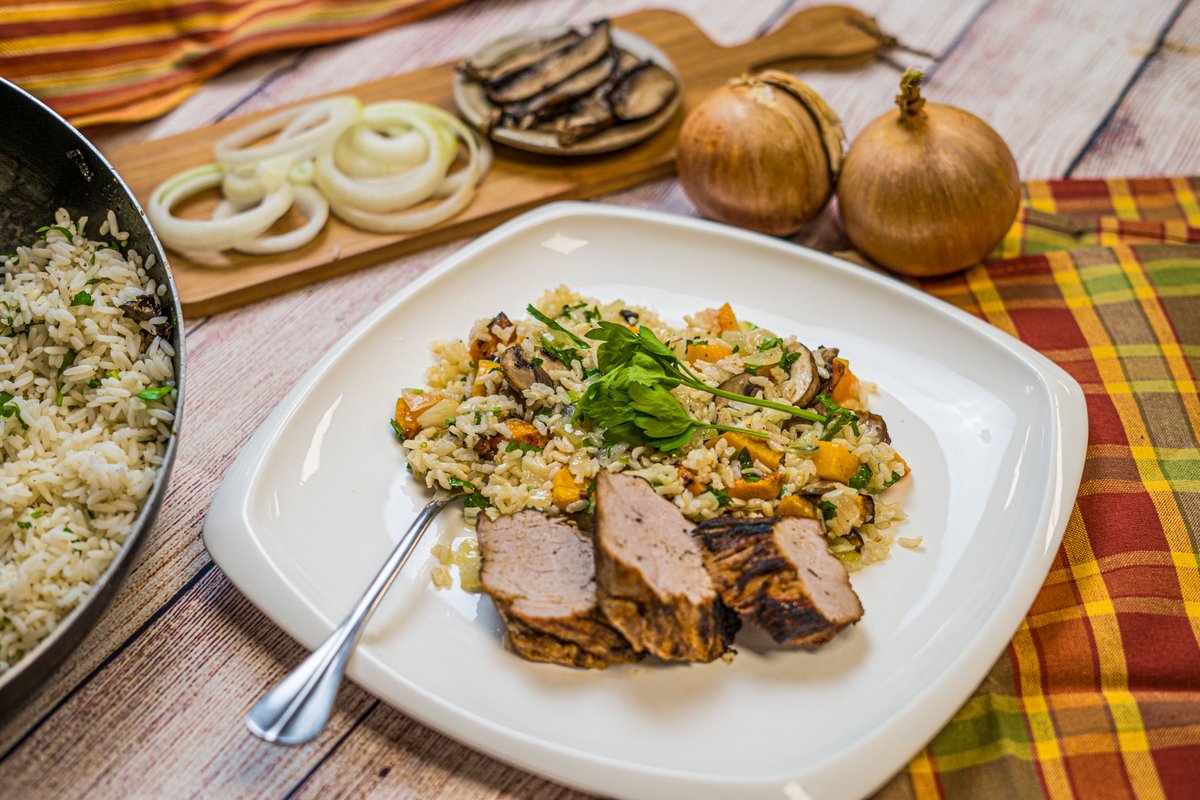 New to the menu this week, Roasted Pork Tenderloin with Brown Rice &amp; Butternut Squash. Get yours at loom.ly/4VRtSCk