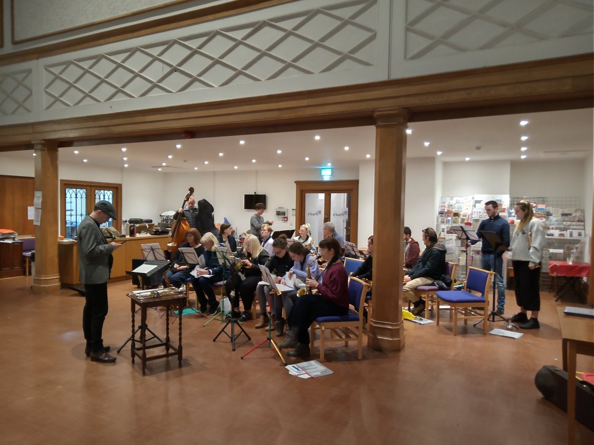 BCBigBand's tweet photo. Rehearsal begins. Oliver Nelson's arrangement of Duke Ellington's In a  Mellow Tone. https://t.co/NXJ28kx76d