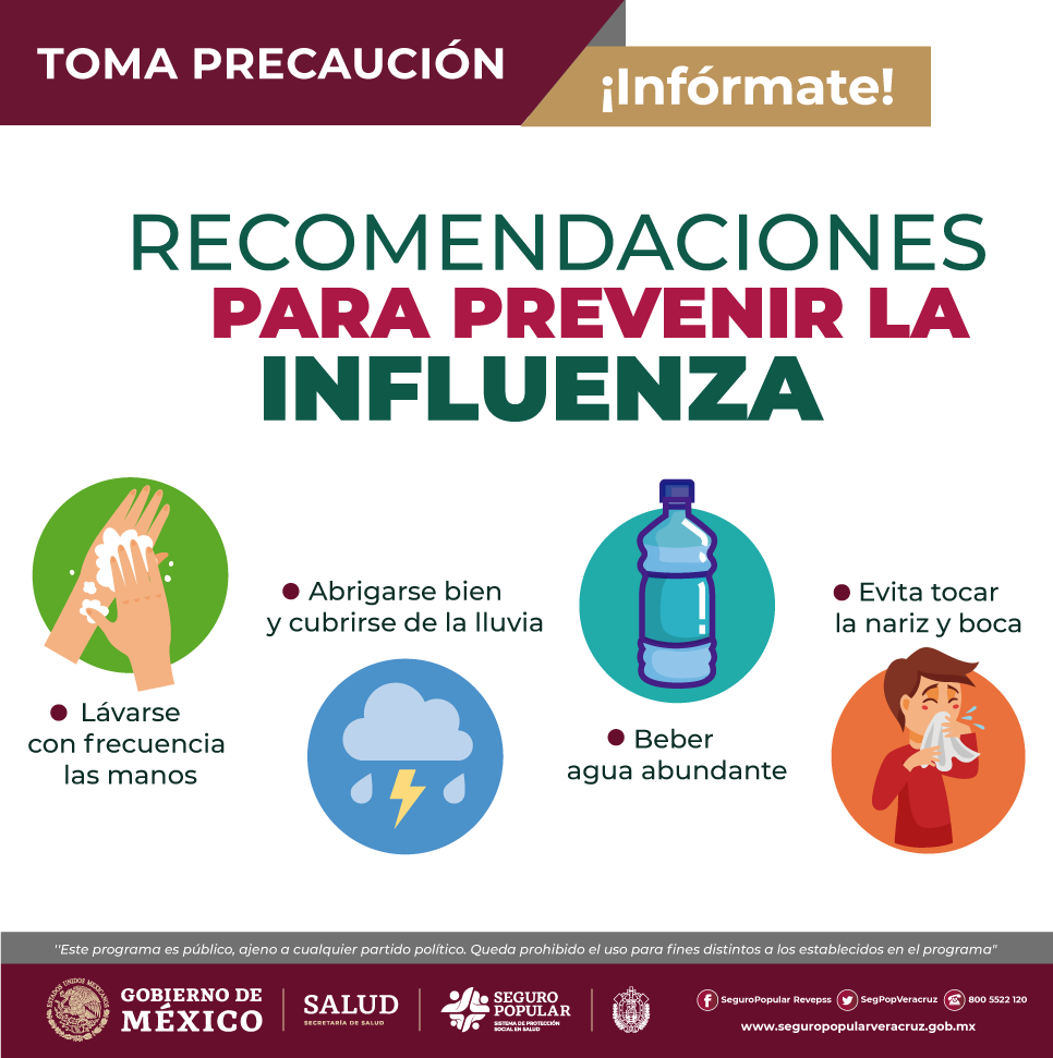 SegPopVeracruz's tweet photo. ⚠️Sigue estas recomendaciones y prevén la #Influenza

#SeguroPopular #Veracruz #Salud https://t.co/77Y8hdz541