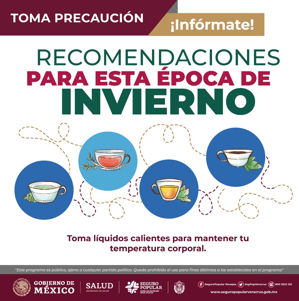 SegPopVeracruz's tweet photo. 👉🏼Toma en cuenta las siguientes recomendaciones para esta Época de Invierno❄️

#Salud #SeguroPopular #Veracruz https://t.co/p3Y9PxUPn0